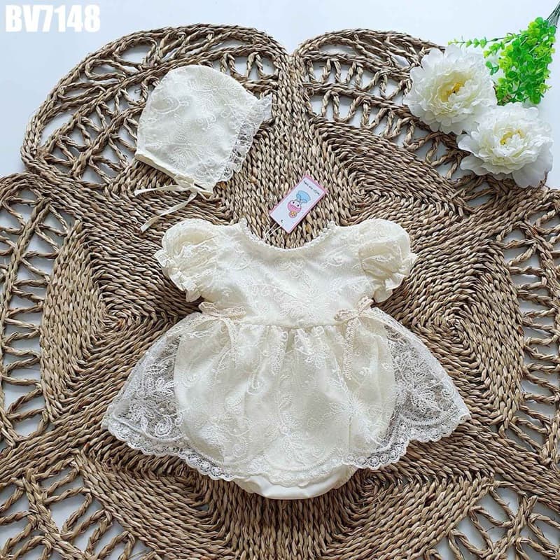 Ảnh Set body váy kèm turban MINTSCLOSET Mint's Closet tay phồng cổ tàu bé sơ sinh 1 2 tuổi - BV7137 1