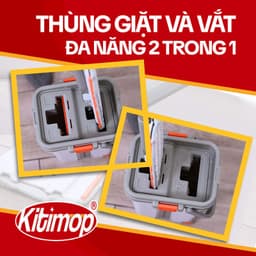 Thumbnail Bộ Cây Lau Nhà KITIMOP PRO MAX - Thùng Lau Nhà Tự Vắt Thông Minh, Chổi Lau Nhà Xoay 360 Độ, Lau Sàn Làm Sạch 3