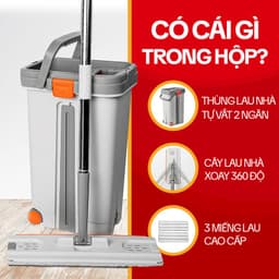 Thumbnail Bộ Cây Lau Nhà KITIMOP PRO MAX - Thùng Lau Nhà Tự Vắt Thông Minh, Chổi Lau Nhà Xoay 360 Độ, Lau Sàn Làm Sạch 2
