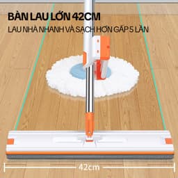 Thumbnail Cây Lau Nhà Tự Vắt KITIMOP WHITE 42CM – Chổi Lau Nhà Tự Vắt Thông Minh Xoay 360 Độ, Lau Sàn Làm Sạch 3