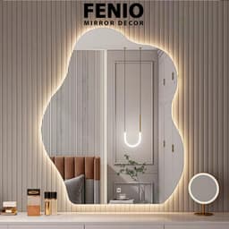 Thumbnail Gương đèn led cảm ứng FENIO DECOR hình hạt đậu lượn sóng nghệ thuật 3