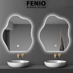 Thumbnail Gương đèn led cảm ứng FENIO DECOR hình hạt đậu lượn sóng nghệ thuật 1