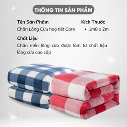 Thumbnail Chăn Mền Lông Cừu hoạ tiết Caro Cao Cấp sợi Lông Cừu Dày Mềm Mịn Ấm Áp Cho Gia đình Văn phòng Du lịch Xe Khách 1m8x2m 2