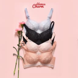 Thumbnail Áo lót nữ Venus Charm ren đệm dày nâng ngực 6cm cho form ngực nhỏ bản lưng to 6018 2