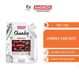 Thumbnail Mứt Pha Chế Anh Đào - Có miếng trái cây thật - Nguyên liệu pha chế - ANDROS CHUNKY - 1kg 2
