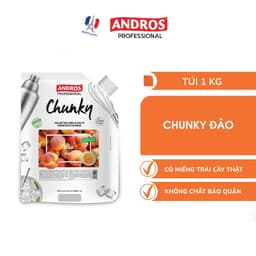Thumbnail Mứt Pha Chế Đào - Có miếng trái cây thật - Nguyên liệu pha chế -  ANDROS CHUNKY - 1kg 2