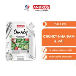 Thumbnail Mứt Pha Chế Nha Đam & Vải - Có miếng trái cây thật - Nguyên liệu pha chế - ANDROS CHUNKY - 1kg 2