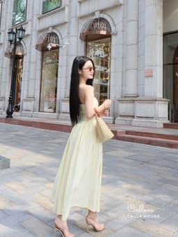 Thumbnail Đầm thiết kế kẻ sọc cúp ngực dáng dài sang trọng Callene (L2134) 2