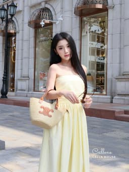 Thumbnail Đầm thiết kế kẻ sọc cúp ngực dáng dài sang trọng Callene (L2134) 1