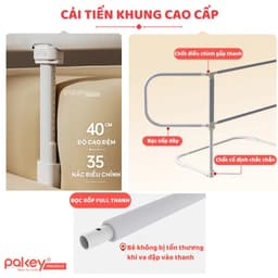 Thumbnail Thanh Chắn Giường Đa Năng PAKEY Cao Cấp Có Thể Gập Gọn, Nôi Cũi Trên Giường Tiện Lợi Cho Bé Tặng Kèm Thanh Rời 4