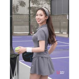 Thumbnail Set bộ đồ thể thao nữ pickcleball tennis áo Lia Top chân váy Lina Skirt xám Today U Wear thoáng mát có quần bảo hộ 3
