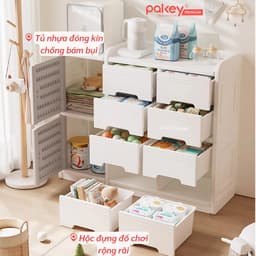Thumbnail Kệ Đựng Đồ Đa Năng PAKEY Phong Cách Hàn Quốc Nhiều Ngăn, Tủ Để Đồ Sơ Sinh Dung Tích Lưu Trữ Lớn (Có Tấm Hậu) 2