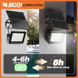 Thumbnail Đèn Năng Lượng Mặt Trời MODI SOLAR 100W 200W 300W, Chống Nước IP65, Điều Khiển Từ Xa, Chế Độ Tự Động 2