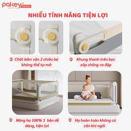 Thumbnail Thanh Chắn Giường Gấp Gọn PAKEY NK01 Thiết Kế Nâng Cấp Không Cần Lắp Đặt Chắc Chắn Cho Bé, Chặn Giường Nâng Hạ 1 Bên 2