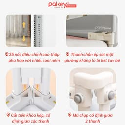 Thumbnail Thanh Chắn Giường Gấp Gọn PAKEY NK01 Thiết Kế Nâng Cấp Không Cần Lắp Đặt Chắc Chắn Cho Bé, Chặn Giường Nâng Hạ 1 Bên 3