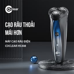 Thumbnail máy cạo râu điện Coclear HS308   Lưới dao kép 3D, sạc qua type-C, sạc nhanh,có dao cạo phần tóc mai, bảo hành 1 năm 1