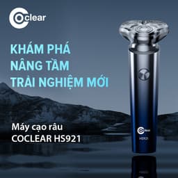 Thumbnail máy cạo râu điện Coclear HS921   Lưới dao kép 3D, sạc nhanh USB/type-C, cạo khô hoặc ướt đều được, bảo hành 1 năm 1