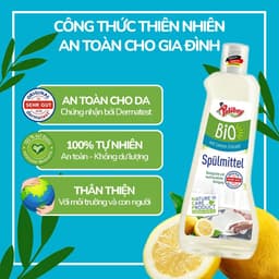 Thumbnail Nước Rửa Chén Bát Hữu Cơ POLIBOY Nước Rửa Bình Sữa, Chén Bát An Toàn Cho Mẹ & Bé, Bảo Vệ Da Tay 500ml Hoàn Toàn Tự Nhiên 2