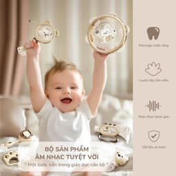 Thumbnail Đồ Chơi Xúc Xắc Âm Thanh Cho Bé 6 chi tiết Hình Gấu,Thỏ KidAndMom Nhựa nguyên sinh an toàn cho bé 3