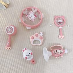 Thumbnail Đồ Chơi Xúc Xắc Âm Thanh Cho Bé 6 chi tiết Hình Gấu,Thỏ KidAndMom Nhựa nguyên sinh an toàn cho bé 1