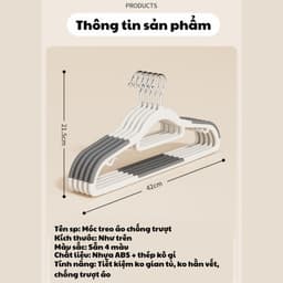 Thumbnail Bộ 50 móc treo quần áo chống trượt đệm cầu vai cao su xoay 360, Móc nhựa cao cấp, dẻo dai, bền bỉ. 1