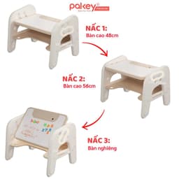 Thumbnail Bộ Bàn Ghế Pakey Đa Năng Tích Hợp Nhiều Trò Chơi Cho Bé, Bàn Học Có Bảng Vẽ, Hộc Bàn Lớn Cho Trẻ Em 4