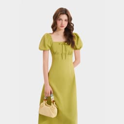 Thumbnail Đầm Linen Cổ Vuông MARC FASHION Tay Phồng Smocking Lưng - FASH020525 2