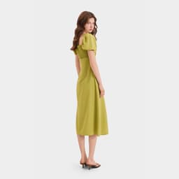 Thumbnail Đầm Linen Cổ Vuông MARC FASHION Tay Phồng Smocking Lưng - FASH020525 4