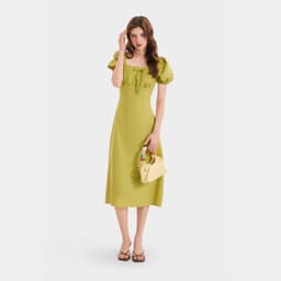 Thumbnail Đầm Linen Cổ Vuông MARC FASHION Tay Phồng Smocking Lưng - FASH020525 1