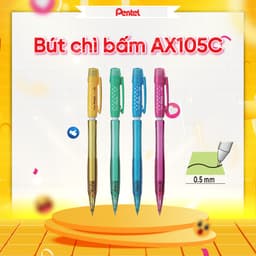 Thumbnail Bút Chì Kim Ngòi 0.5mm Pentel Fiesta AX105 Nét Êm Ít Gãy Thiết Kế Thân Trong Trang Bị Đầu Tẩy 1