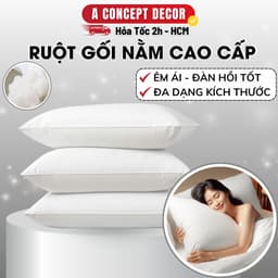 Thumbnail Ruột Gối Nằm Cao Cấp Chất Liệu 100% Bông Gòn Mềm Không Xẹp Lún Ruột Gối đầu Thoải Mái Êm Ái Ngủ Ngon 40x60cm/50x70cm 1