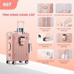 Thumbnail Vali khung nhôm cao cấp Kingsun KS-607 (Khay đựng nước+Móc treo đồ+Bánh xe giảm xóc), Bảo hành 5 năm 2