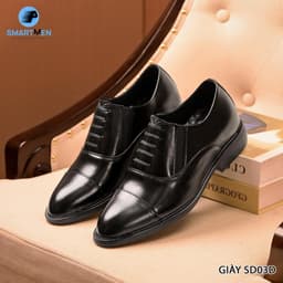 Thumbnail Giày công sở tăng chiều cao Oxford SMARTMEN KHÔNG CẦN buộc dây, siêu nhẹ SD-03 Đen 2