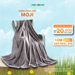 Thumbnail Chăn Lông Thỏ Moji Mịn Decor 2mx2m2, Chăn Thu Đông Nhung Tuyết Ấm Áp Mềm Mịn, Màu Trơn Basic 1