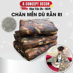 Thumbnail Chăn Vải Dù Rằn Ri Quân Đội Cao Cấp Mền Ngủ Gấp Gọn Tiện Lợi Mỏng Mát Cho Mùa Hè Văn Phòng Đi Du Lịch Xe Khách 1m5x1m9 1