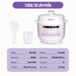 Thumbnail Nồi áp suất Masuto 5L phiên bản nâng cấp kho hầm nhừ, nấu cơm nấu lẩu mở nắp đa năng 1