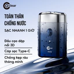 Thumbnail máy cạo râu điện coclear HS208, Lưới dao kép 3D, sạc qua type-C, cạo ướt hay khô điều được, bảo hành 1 năm, sạc nhanh 1