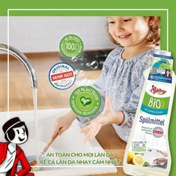 Thumbnail Nước Rửa Chén Bát Hữu Cơ POLIBOY Nước Rửa Bình Sữa, Chén Bát An Toàn Cho Mẹ & Bé, Bảo Vệ Da Tay 500ml Hoàn Toàn Tự Nhiên 3