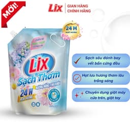 Thumbnail Nước giặt Lix đậm đặc hương hoa anh đào túi 2.4Kg N2503 làm sạch cực nhanh vết bẩn, tăng gấp đôi sức mạnh giặt tẩy 4