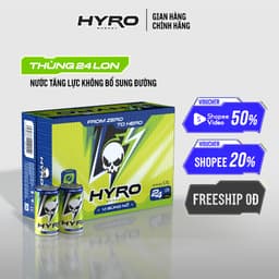 Thumbnail Thùng 24 lon nước tăng lực Hyro không bổ sung đường 1