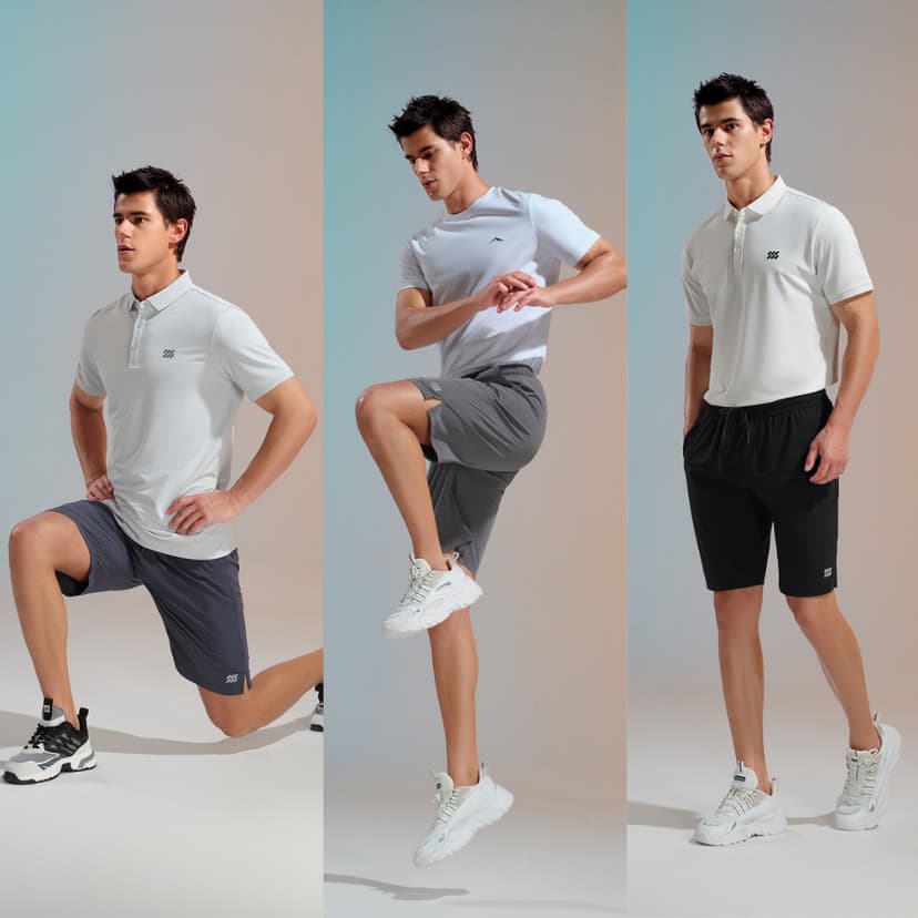 Ảnh Quần short thể thao nam HLA Sportsday Series lưng thun dây rút, chất liệu mát lạnh mềm nhẹ, co giãn thoải mái, thấm hút 2
