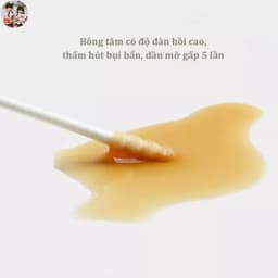 Thumbnail Tăm Bông Cho Bé Sơ Sinh MISUTA, Tăm Bông Ngoáy Tai Hộp 400c Chất Liệu Tự Nhiên An Toàn Cho Bé 4