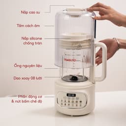 Thumbnail Máy làm sữa hạt thủy tinh Masuto MSPLUS, dung tích 1,2L chống dính, 12 chế độ nấu thông minh 2