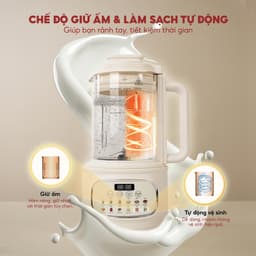 Thumbnail Máy làm sữa hạt thủy tinh Masuto MSPLUS, dung tích 1,2L chống dính, 12 chế độ nấu thông minh 3
