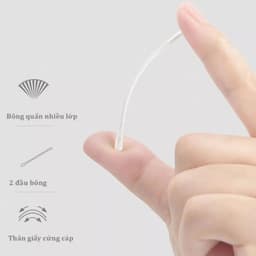 Thumbnail Tăm Bông V-Coool Cho Bé Sơ Sinh, Tăm Bông Ngoáy Tai Hộp 400c Chất Liệu Tự Nhiên An Toàn Cho Bé 4