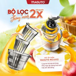 Thumbnail Máy Ép Chậm Thế Hệ Mới 120W Masuto Msjuice Ép Nguyên Quả Kiệt Bã Ép Cần Tây, Cà Rốt Detox, Làm Kem Trái Cây 3