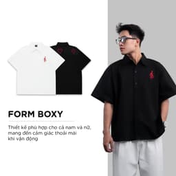 Thumbnail Áo sơ mi nam tay ngắn GNAB phom rộng thêu chỉ đỏ CAPMAN CLUB, trẻ trung thoải mái năng động 2