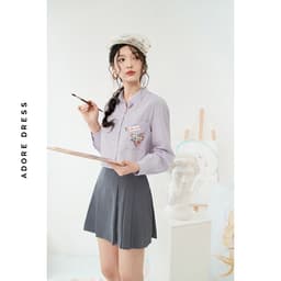 Thumbnail 511SH1015-  Sơ mi thô sọc hồng thêu đính túi ADORE DRESS 2