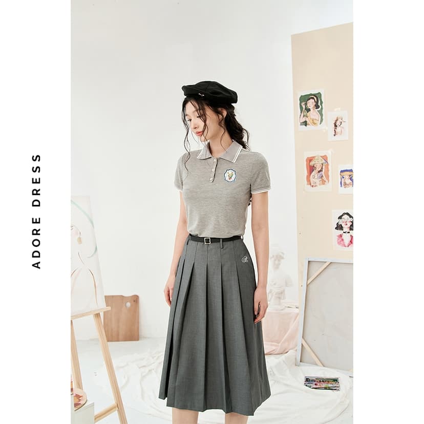 Ảnh 513SK200512 - Chân váy midi tuytsy tàn xếp ly thêu kèm belt ADORE DRESS 3