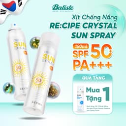Thumbnail Xịt Chống Nắng Crystal Sun RECIPE Spray Hàn Quốc SPF50+ PA+++ 80ml/ 180ml Chống Nắng Cho Mặt & Body 1